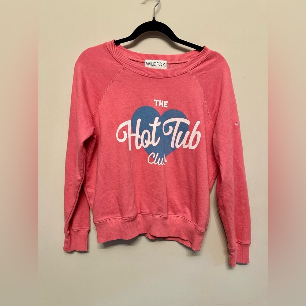 Rare Wildfox “Hot Tub Club” Pink Sweater XS
